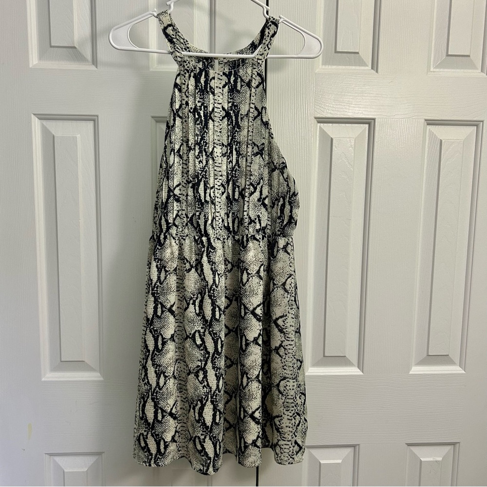 Ark & Co Snake Print Halter High Neck Keyhole Back Women’s Dress Sz L